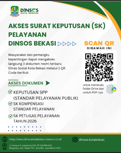 DOKUMEN SK PELAYANAN DINSOS BEKASI TELAH TERSEDIA SECARA DIGITAL!